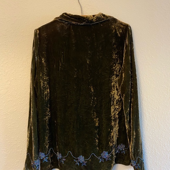 Citron Santa Monica Collection Vintage Green Velvet Jacket - Picture 4 of 6